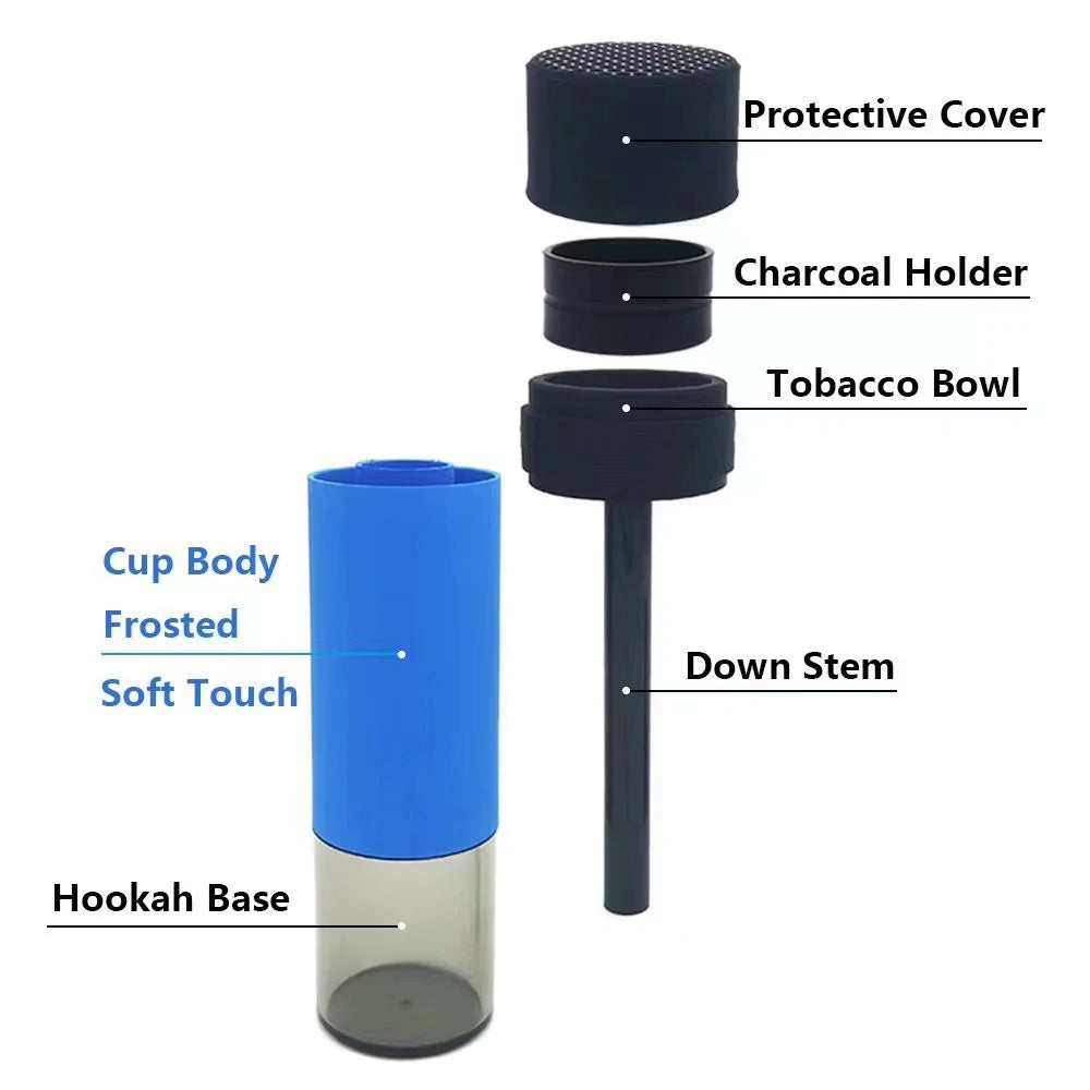 Arabic Portable Cup Hookah Car Shisha Set Indoor Outdoor with Protective Cover Small Narguile Chicha Soft Touch Hookah Gift
