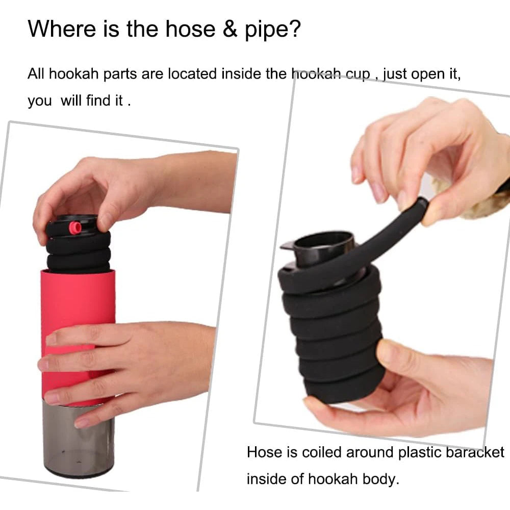 Arabic Portable Cup Hookah Car Shisha Set Indoor Outdoor with Protective Cover Small Narguile Chicha Soft Touch Hookah Gift