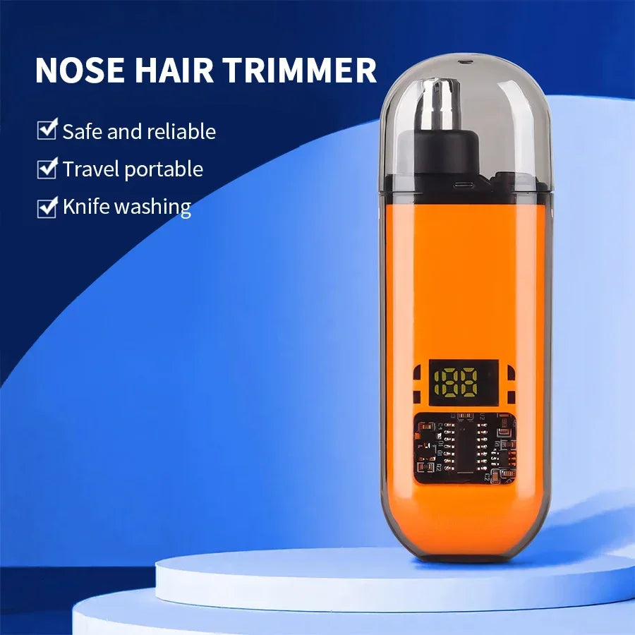 2 in 1 Electric Portable Ear and Nose Hair Trimmer Clipper 2024 Professional Painless Portable Eyebrow for Men
